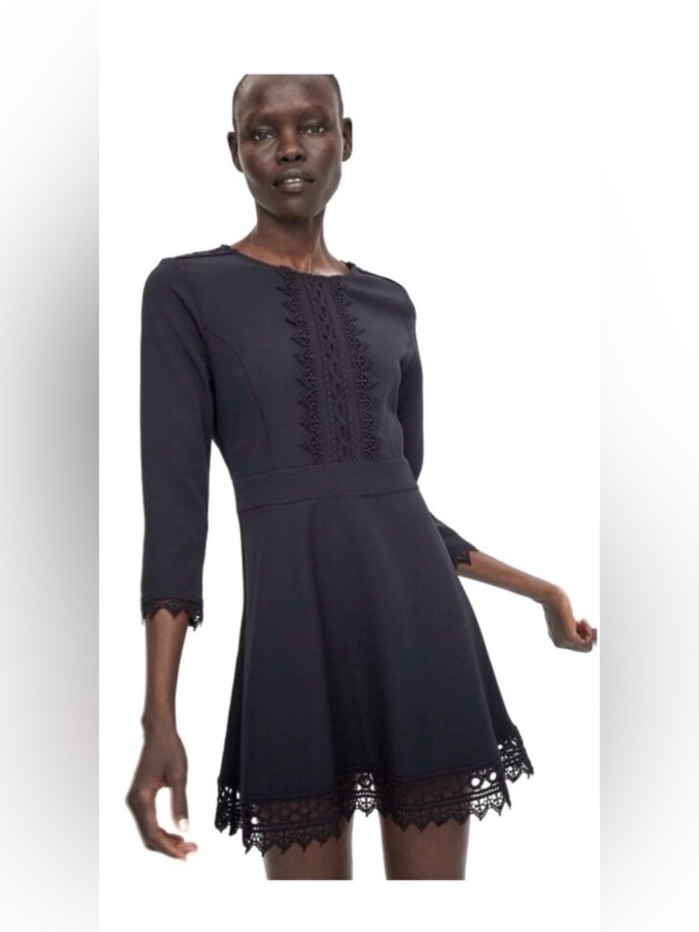 NWT Zara Black Lace Cutout Mini
Dress Size L